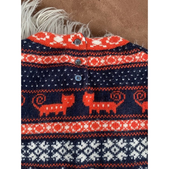 J.Crew Sweater Navy Orange Unique Rare Womens size small - Picture 5 of 6